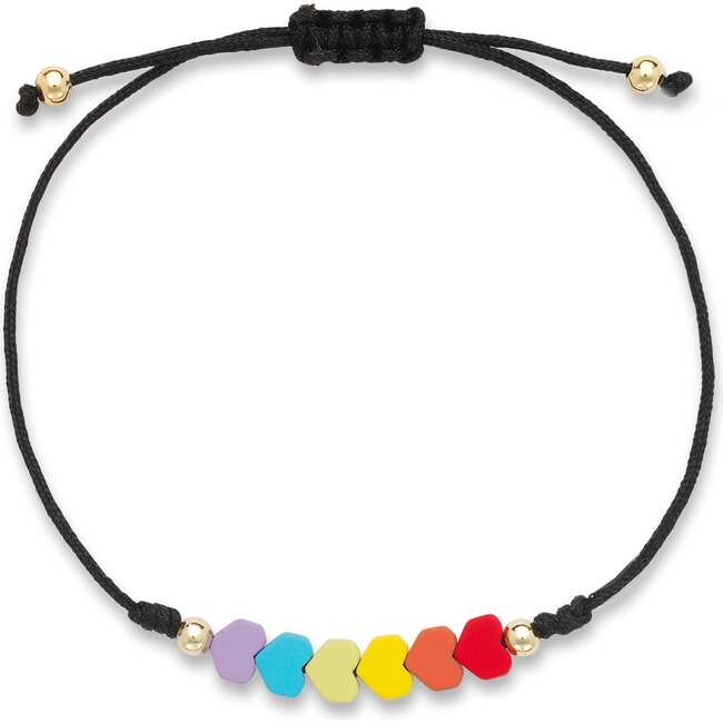 Women's Journee Threaded Rainbow Heart Adjustable Bracelet