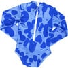 Riley Print Long Sleeve OnePiece Swimsuit, Blue Ladies - One Pieces - 6