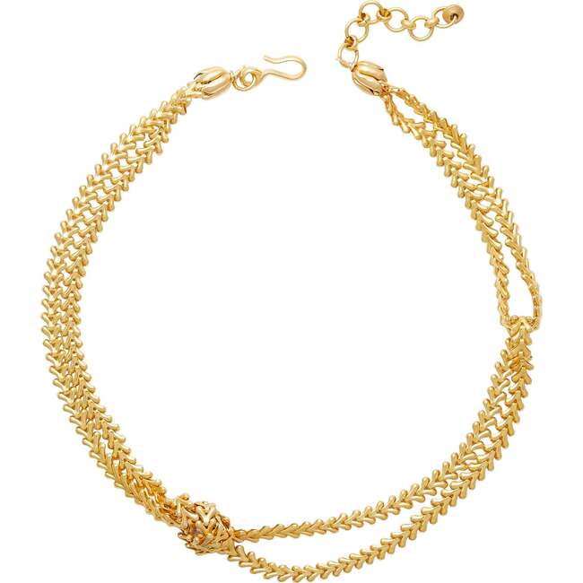 Women's Aurelia Off-Centered Knot Necklace, Gold