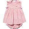 Sadie Baby Dress, Rose Check - Dresses - 1 - thumbnail