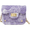 Tie-Dye Quilted Denim Handbag, Purple - Bags - 1 - thumbnail