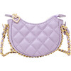 Tiny Quilted Chain Wrapped Hobo Bag, Purple - Bags - 1 - thumbnail