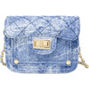 Tie-Dye Quilted Denim Handbag, Blue - Bags - 1 - thumbnail