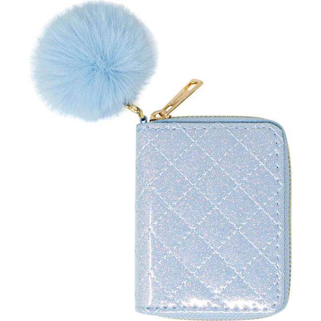 Sparkle Quilted Wallet, Sky Blue