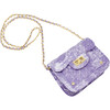 Tie-Dye Quilted Denim Handbag, Purple - Bags - 2