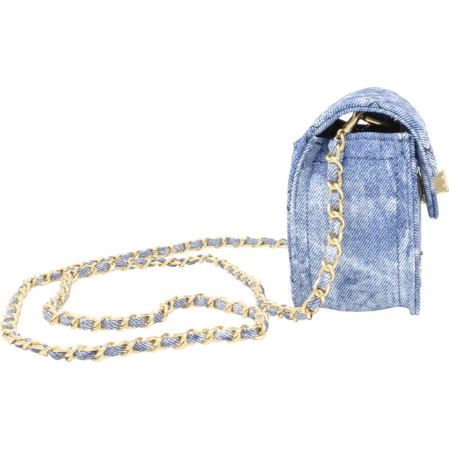 Tie-Dye Quilted Denim Handbag, Blue - Bags - 2