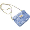 Tie-Dye Quilted Denim Handbag, Blue - Bags - 3