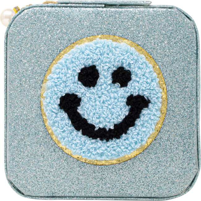 Happy Face Sparkle Jewelry Box, Teal