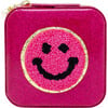 Happy Face Sparkle Jewelry Box, Hot Pink - Bags - 1 - thumbnail