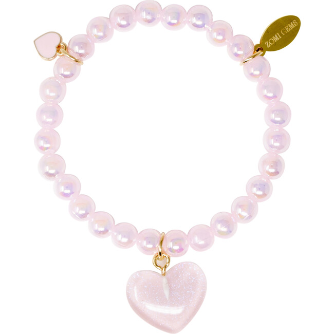 Heart Bead Bracelet, Pink