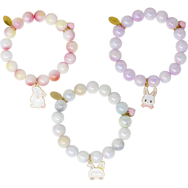 Easter Bunny Bead Bracelet Set, Multicolors
