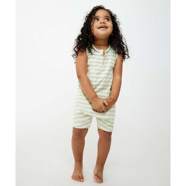 Lachlan Romper, Kiwi Stripe - Rompers - 2