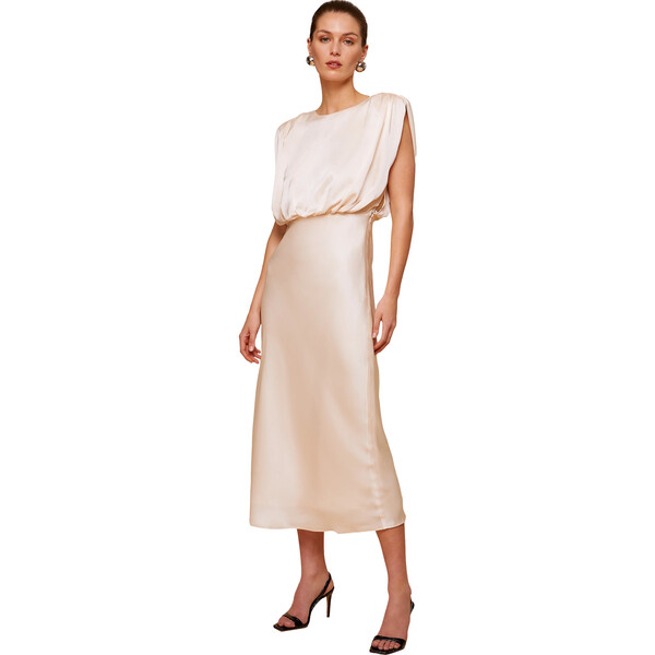 Women's Flora Strong Shoulder Slip Dress, Ivory Toccin Dresses