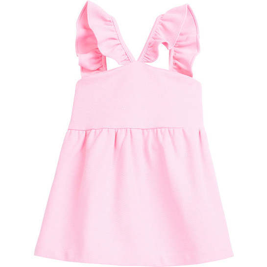 Soho V-Neck Sleeveless Ruffle Strap Top, Bubblegum