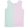 Mixed Striped Tank, Pink & Green - Shirts - 1 - thumbnail