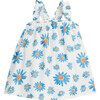 Michaela Floral Print Ruffled Strap Top, Fenwick Blue - Shirts - 1 - thumbnail