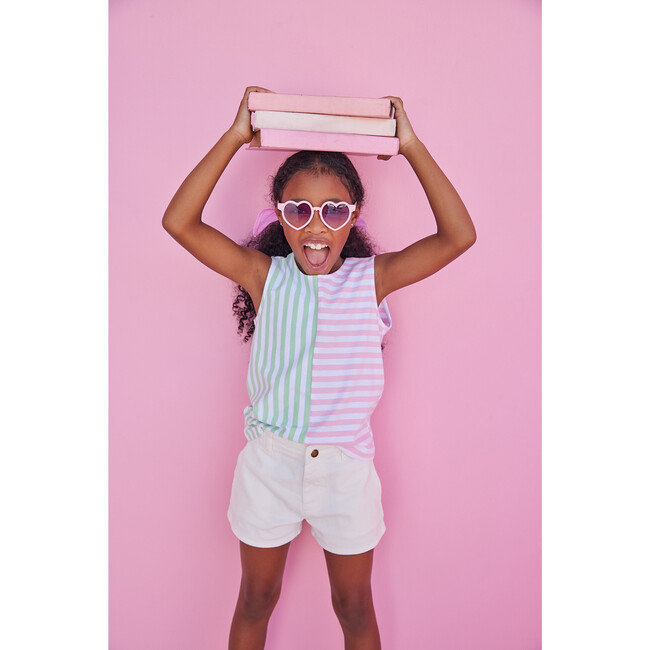 Mixed Striped Tank, Pink & Green - Shirts - 2