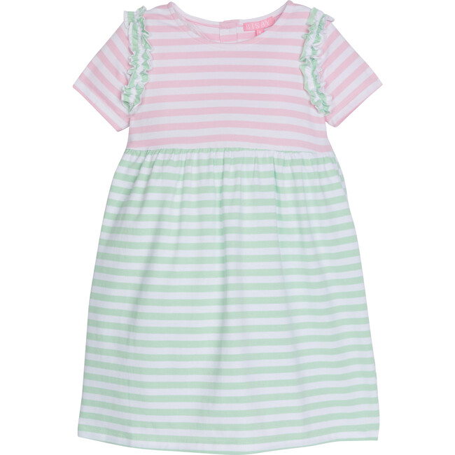 Helen Dress, Pink & Green Stripe