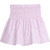 Daisy Print Shirred Waist Mini Circle Skirt, Purple - Skirts - 1 - thumbnail