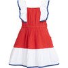 Brighton Butterfly Sleeve Elastic Waist Dress, Red & White - Dresses - 1 - thumbnail