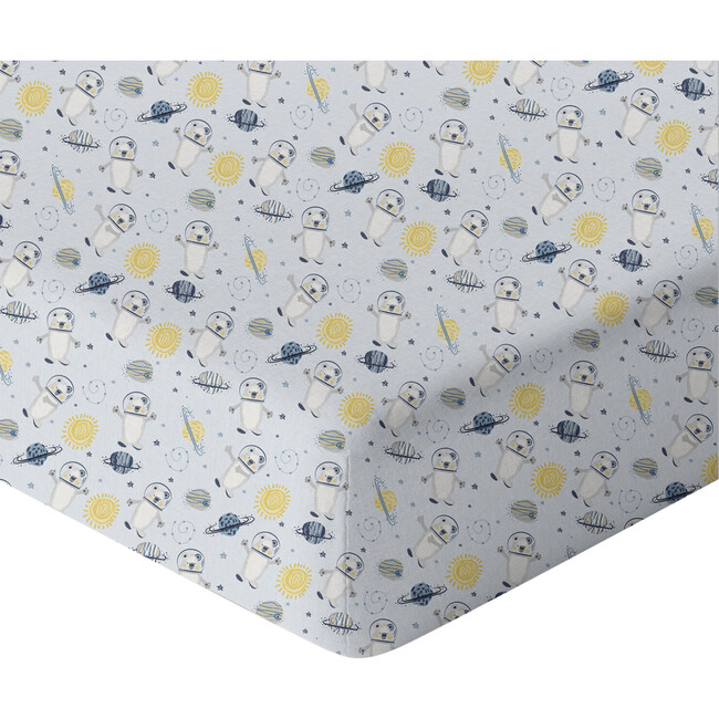 Print Organic Crib Sheet, Space Bears