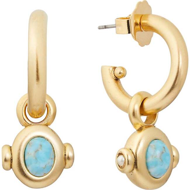 Women's Reese Earrings, Gold/Turquoise