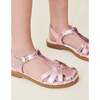 Sofia Leather Sandals, Metallic Pink - Sandals - 2