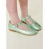 Leather T-Bar Shoes, Metallic Green - Dress Shoes - 4