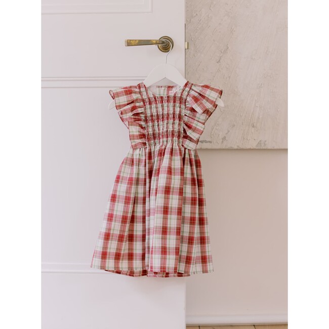 Blanca Smock Dress, Red Check - Dresses - 4