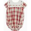 Gloria Baby Girl Romper, Red Check - Rompers - 1 - thumbnail