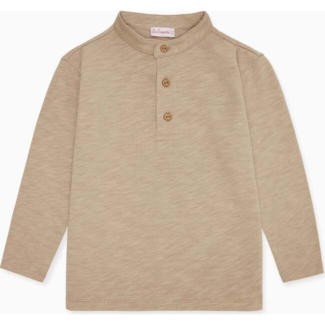Marco Long Sleeve Polo Shirt, Caramel