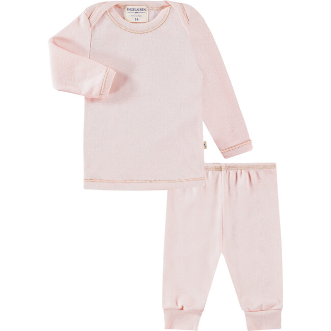 Toddler Rib L/S Lap Tee + Legging Set, Pink