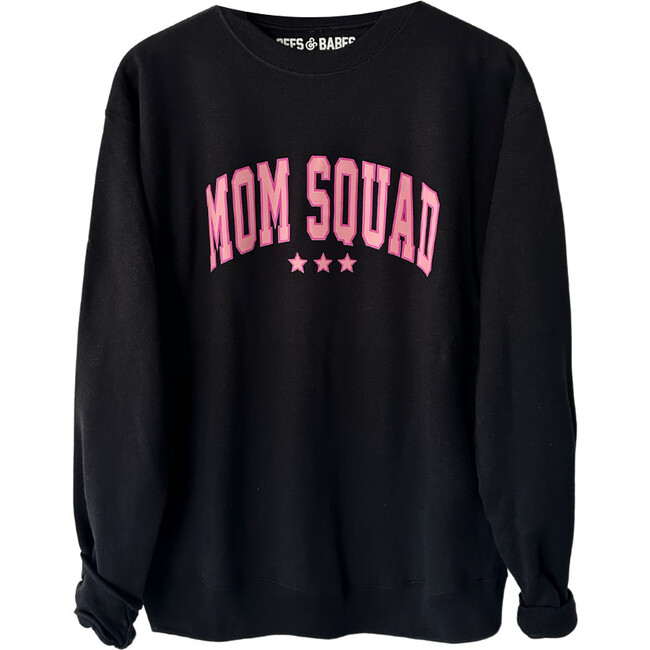 Women's Mom Squad Sweatshirt, Black