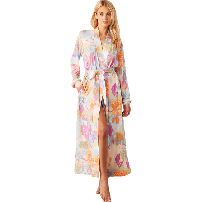 Women's Skyler Floral Print Banded Long Robe, Dreamscape