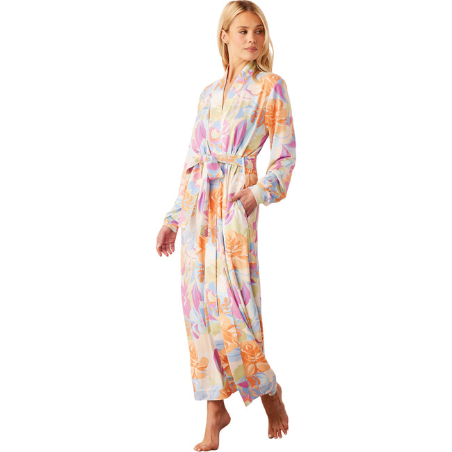 Women's Skyler Floral Print Banded Long Robe, Dreamscape - Robes - 2