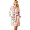 Women's Quinn Floral Print Banded Short Robe, Dreamscape - Robes - 1 - thumbnail