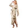 Women's Skyler Leaf Print Banded Long Robe, Fern - Robes - 2