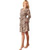 Women's Meadow Leopard Print Classic Short, Chai - Robes - 2