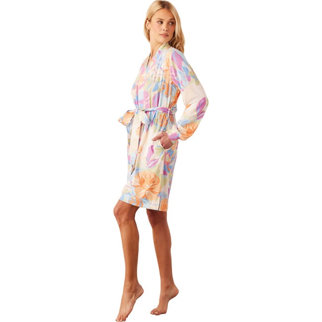 Women's Quinn Floral Print Banded Short Robe, Dreamscape - Robes - 2