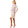 Women's Quinn Floral Print Banded Short Robe, Dreamscape - Robes - 2