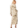 Women's Skyler Leaf Print Banded Long Robe, Fern - Robes - 3