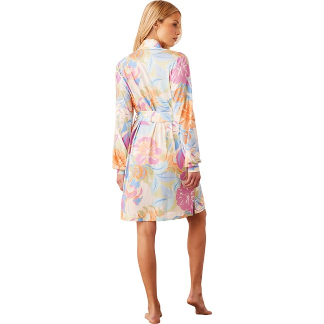 Women's Quinn Floral Print Banded Short Robe, Dreamscape - Robes - 3