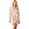 Women's Kara Floral Print Mid-Thigh Length Boyfriend Shirt, Dreamscape - Nightgowns - 1 - thumbnail