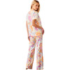 Women's Elsa Floral Print Short Sleeve PJ Set, Dreamscape - Pajamas - 3