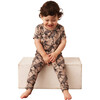 Viv Kids Leopard Print Short Sleeve T-Shirt & Leggings Set, Chai - Two Pieces - 2