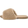 Rosalie Leather Faux Fur Strap Slip Ons, Beige - Slip Ons - 1 - thumbnail