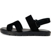 Noa Suede Strap Sandals, Black - Sandals - 1 - thumbnail