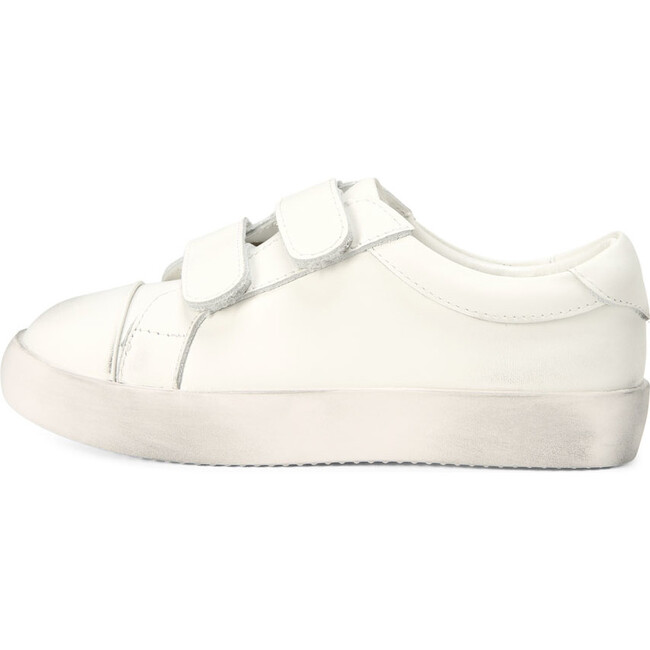 Maeve Leather Velcro Strap Sneakers, White