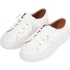 Mabel Glitter Leather Lace Sneakers, White - Sneakers - 2