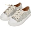 Mabel Glitter Leather Lace Sneakers, Silver - Sneakers - 2